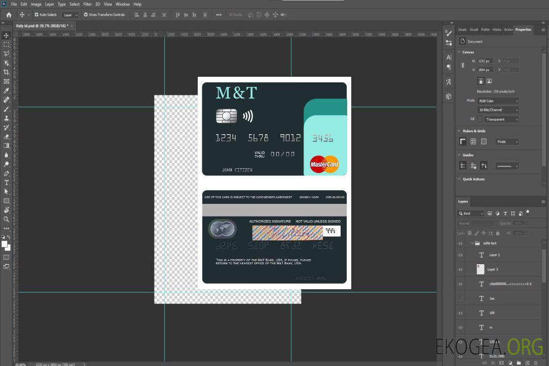 Carte Mastercard M&T Bank des États-Unis template